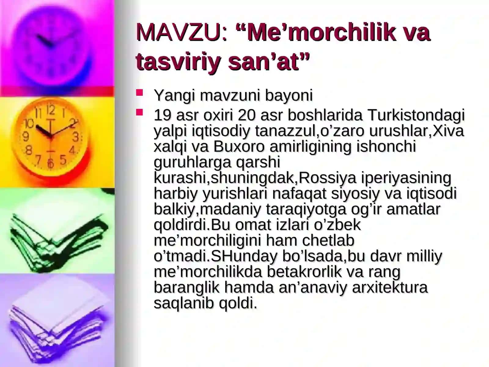 Me’morchilik va tasviriy san’at 2