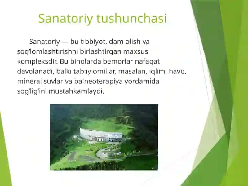 Sanatoriy binolarining funksional taqsimlanishining o‘ziga xos jihatlari 2