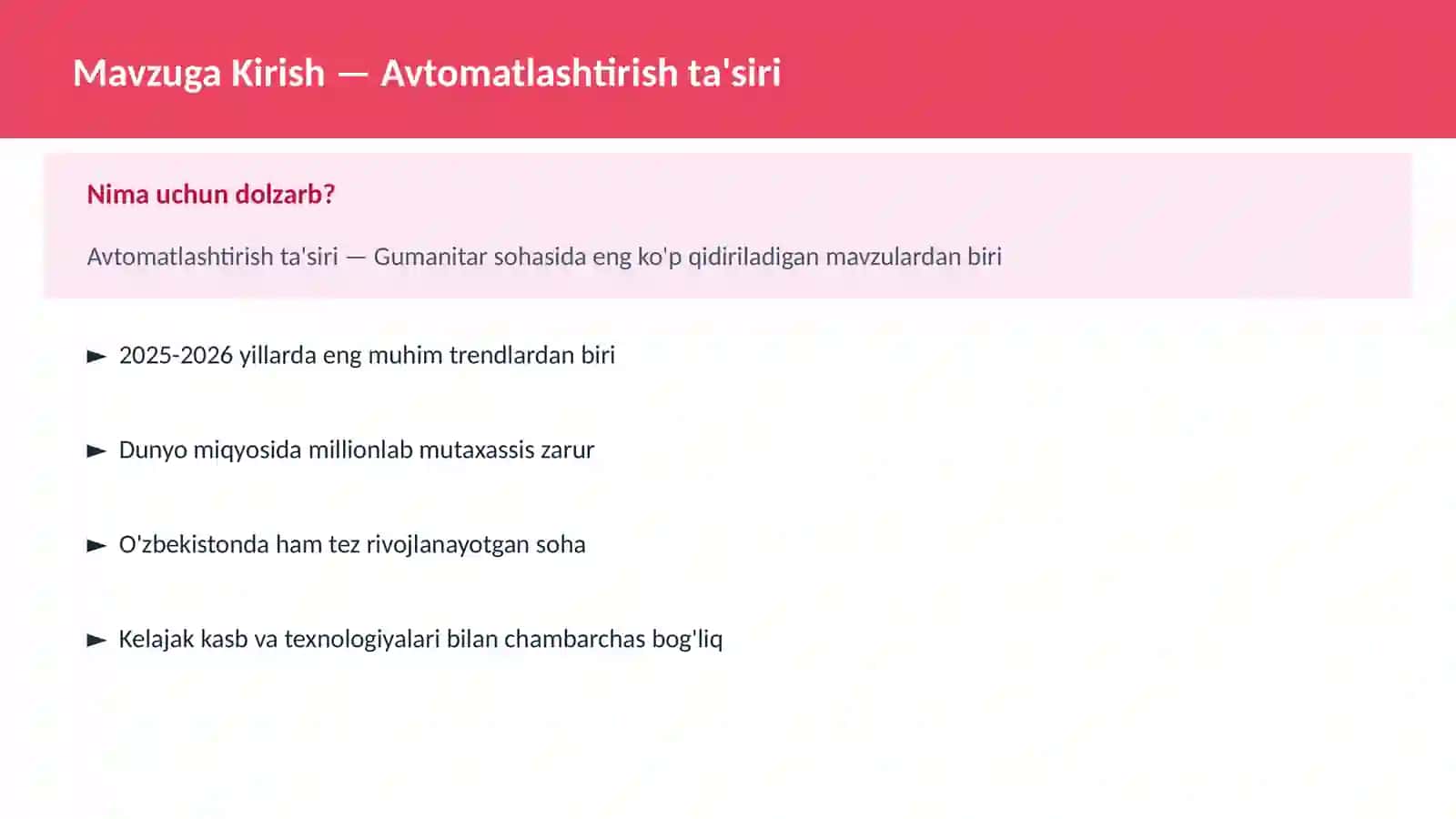 Avtomatlashtirish ta'siri 2