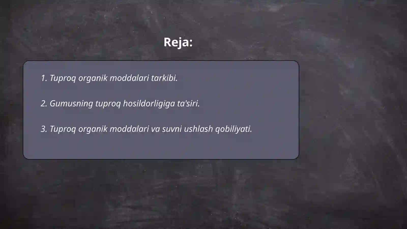 Tuproq organik qismining ahamiyati 2
