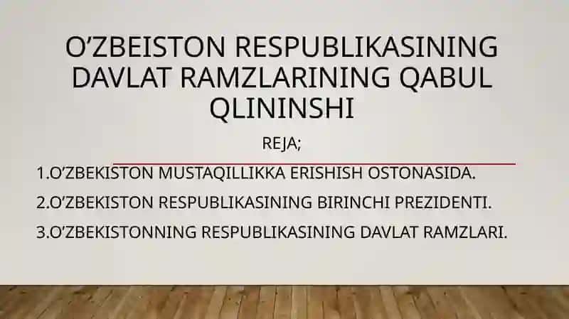 O’zbekiston Respublikasining Davlat Ramzlari 2