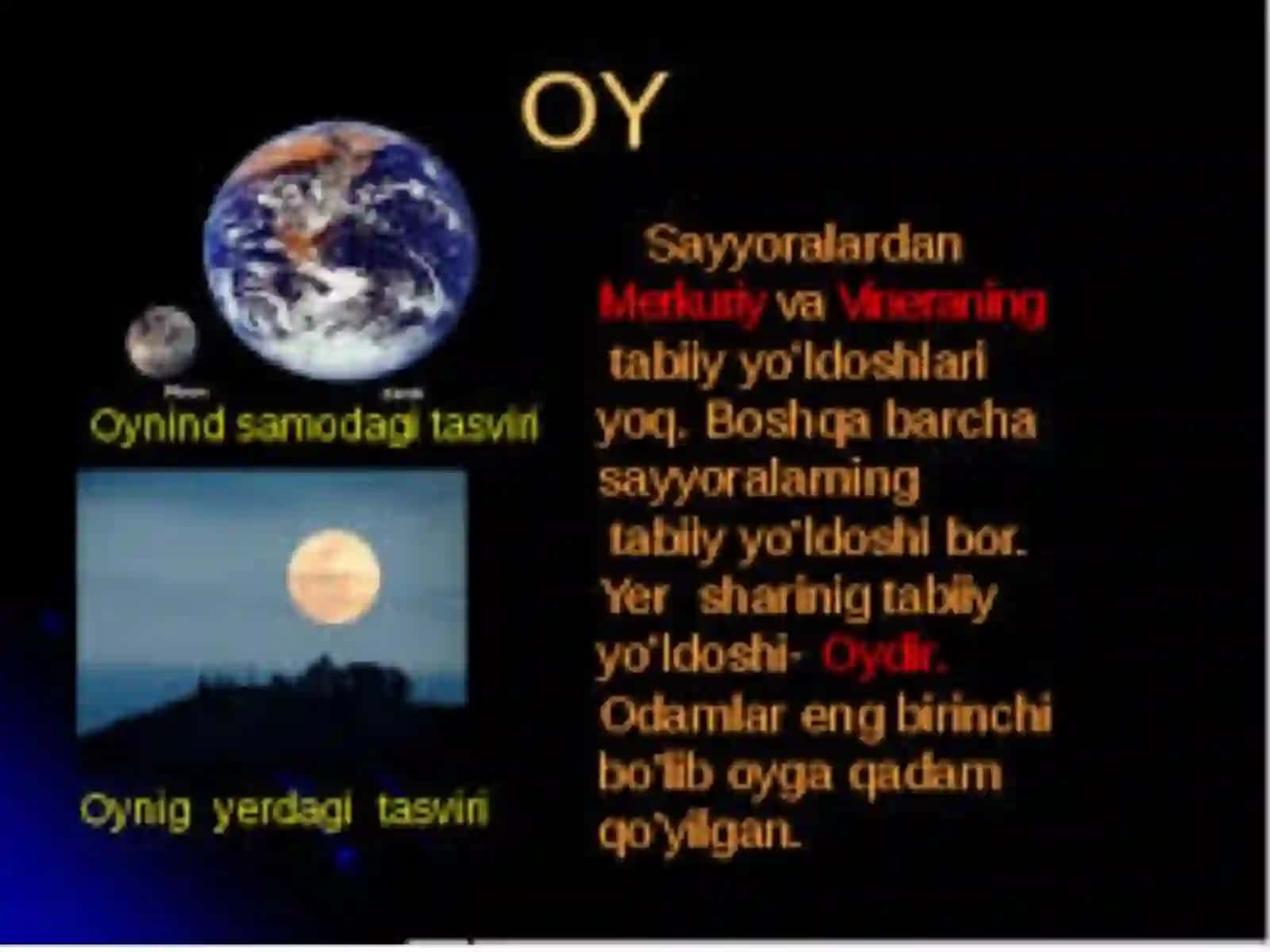 Oy – Yerning tabiiy yo`ldoshi 2