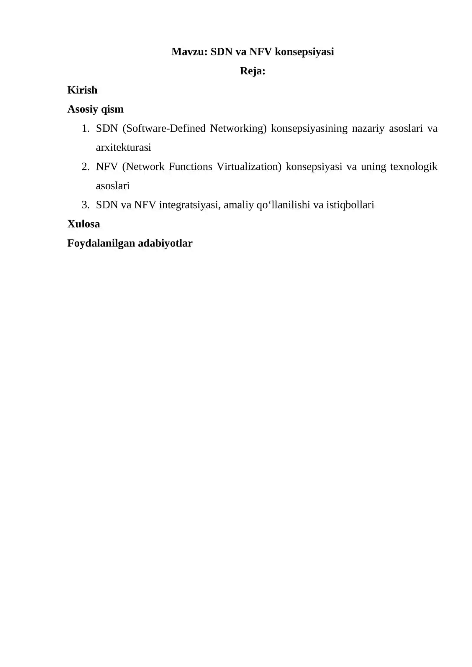 SDN va NFV konsepsiyasi 2