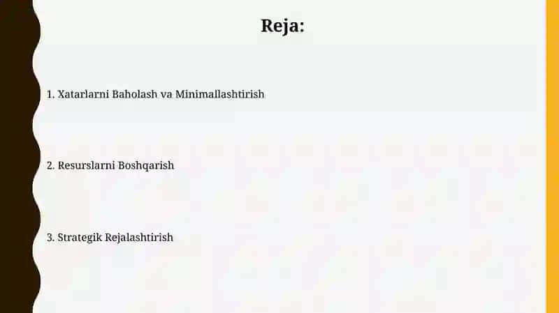 Strategik boshqarish vazifalari 2