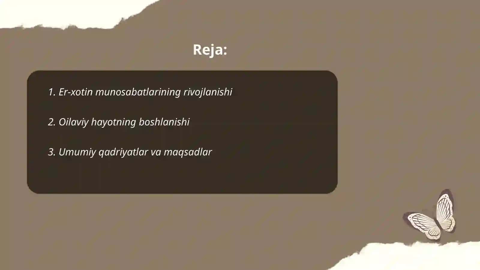 Er xotin juftliklarning shakillanishi 2