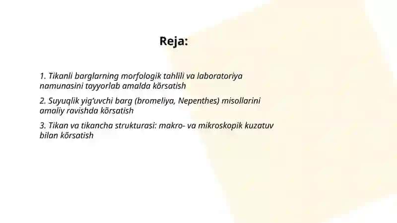 Tikan va suyuqlik yig'uvchi barglar 2