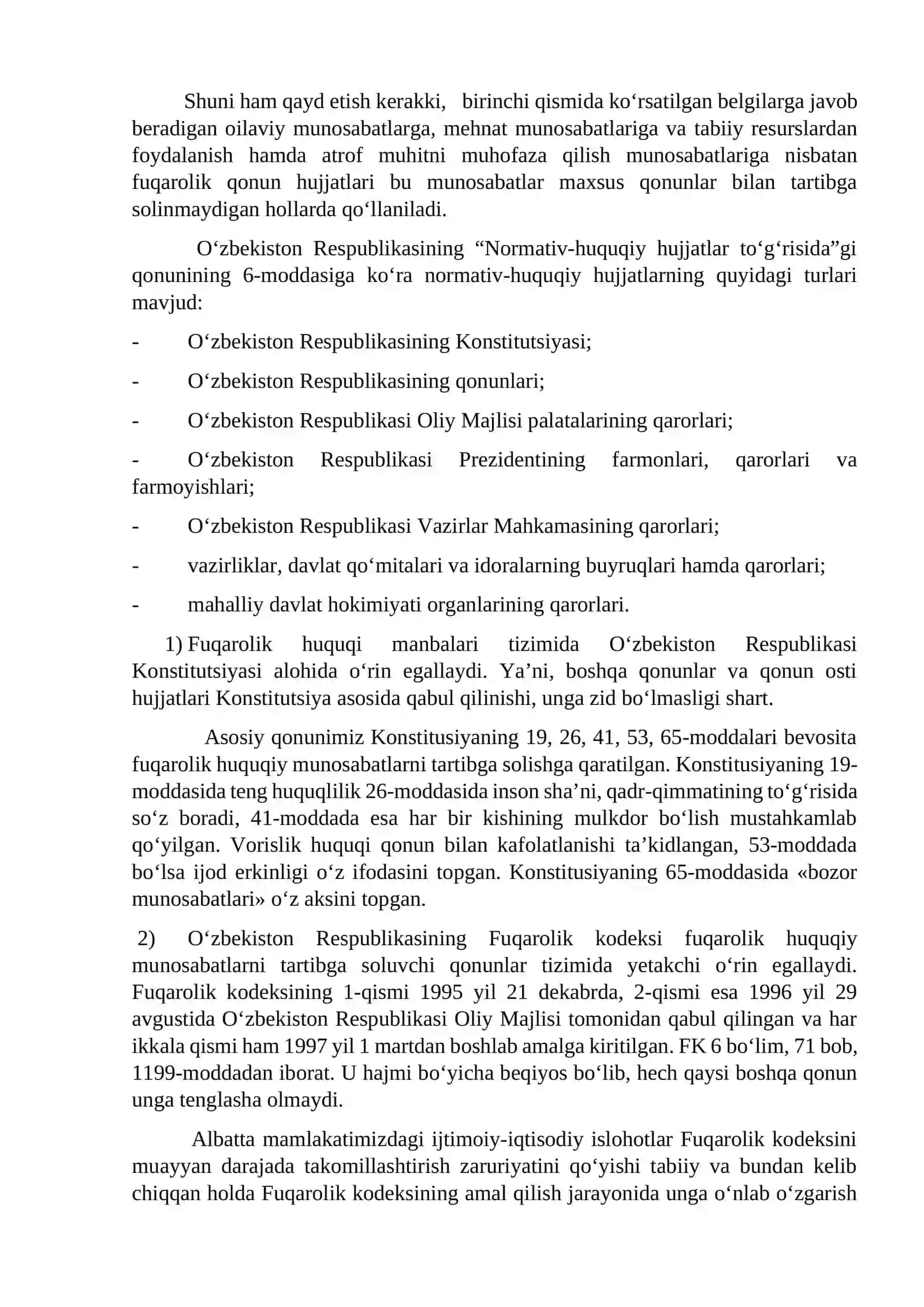 Fuqarolik huquqining manbalari 2