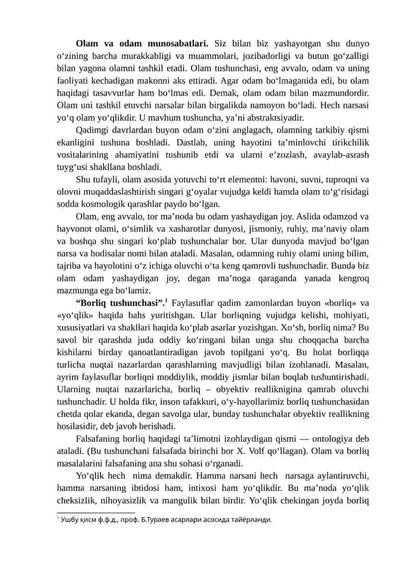Olam va odam munosabatlari 2