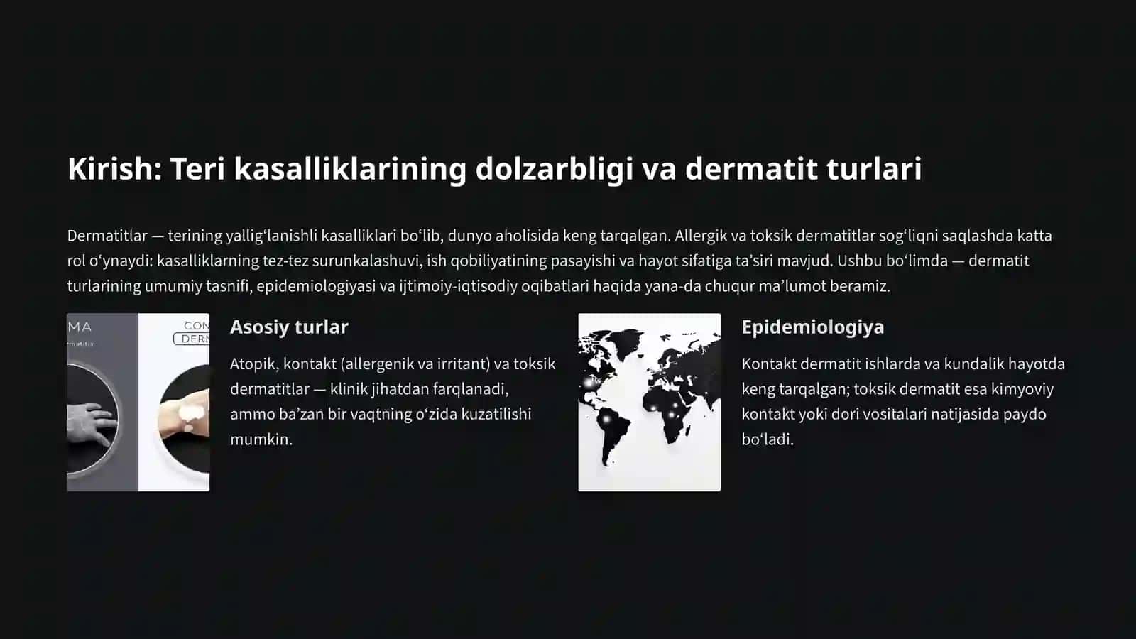 Allergik dermatitlar: Kontakt va toksik dermatit 2