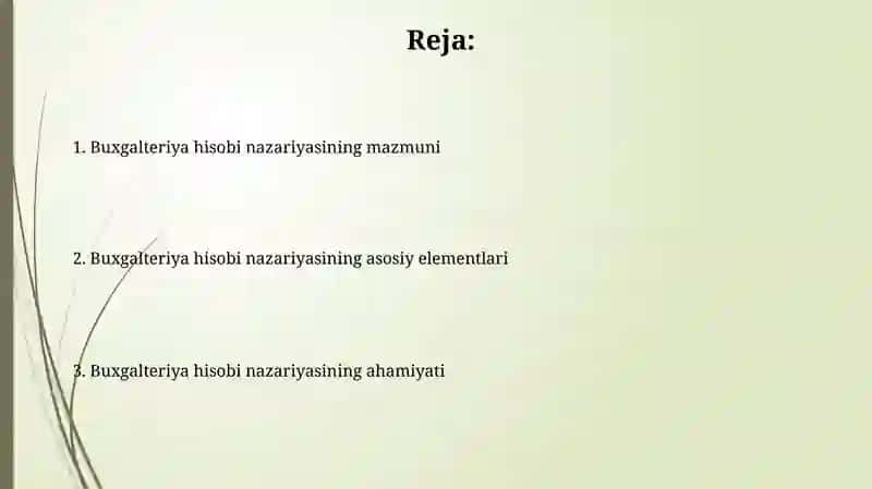 Bugalteriya hisobi nazariyasi mazmuni 2