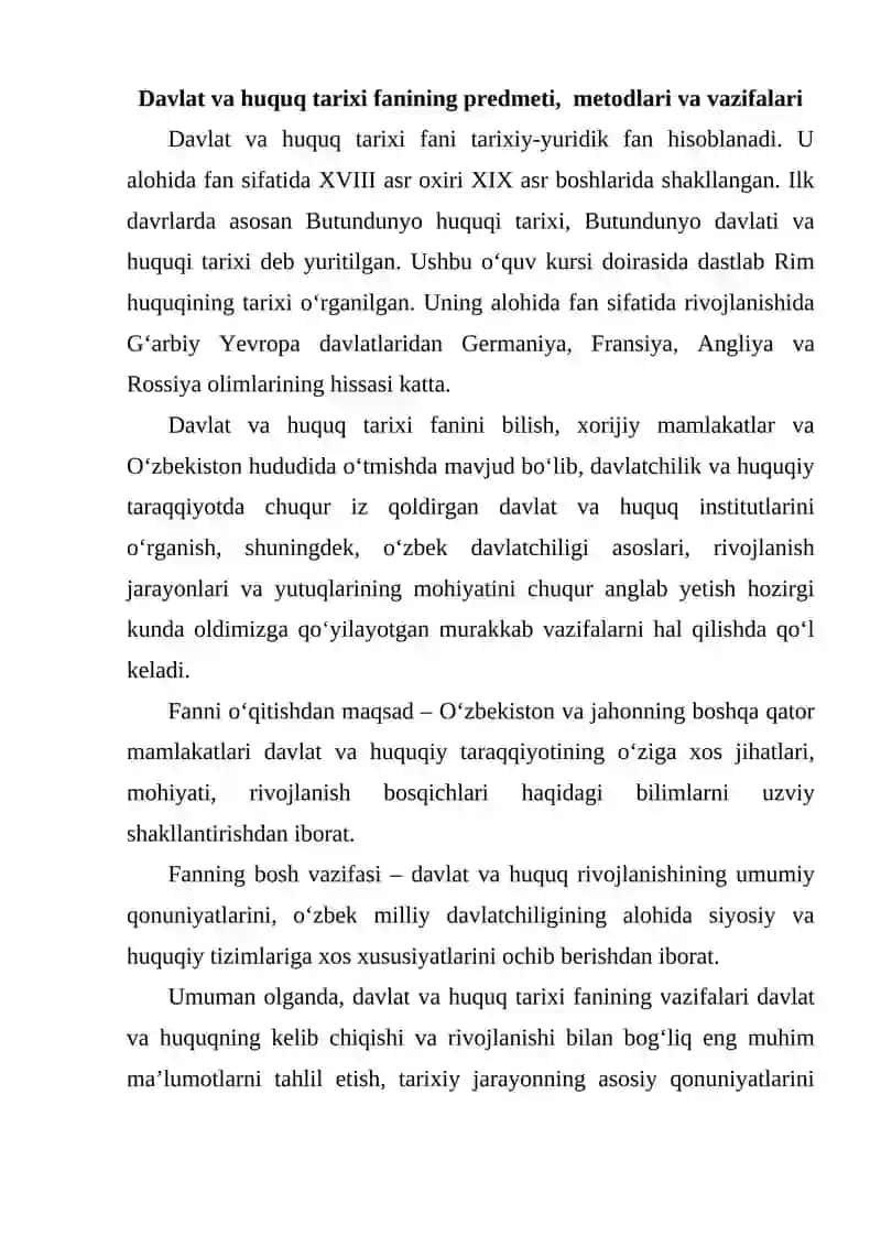 Davlat va huquq tarixi 2
