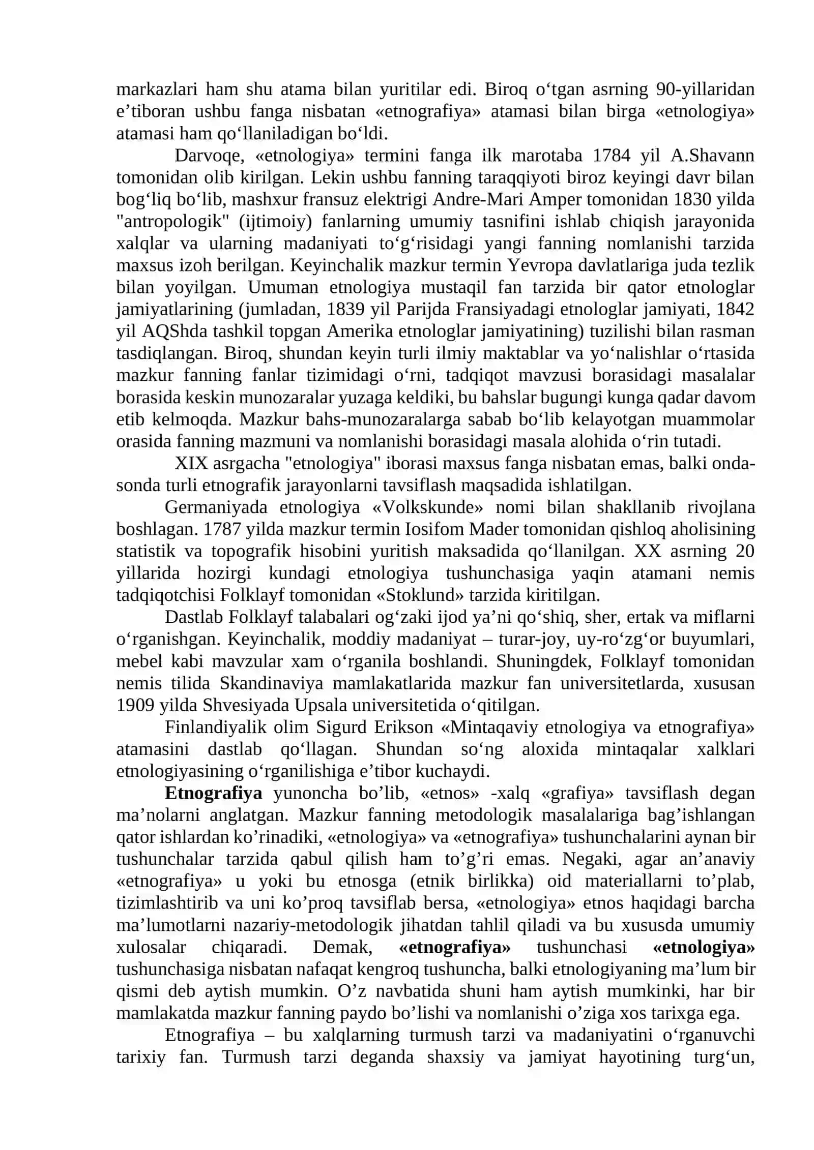 Etnologiya fanining paydo bo’lish tarixi 2