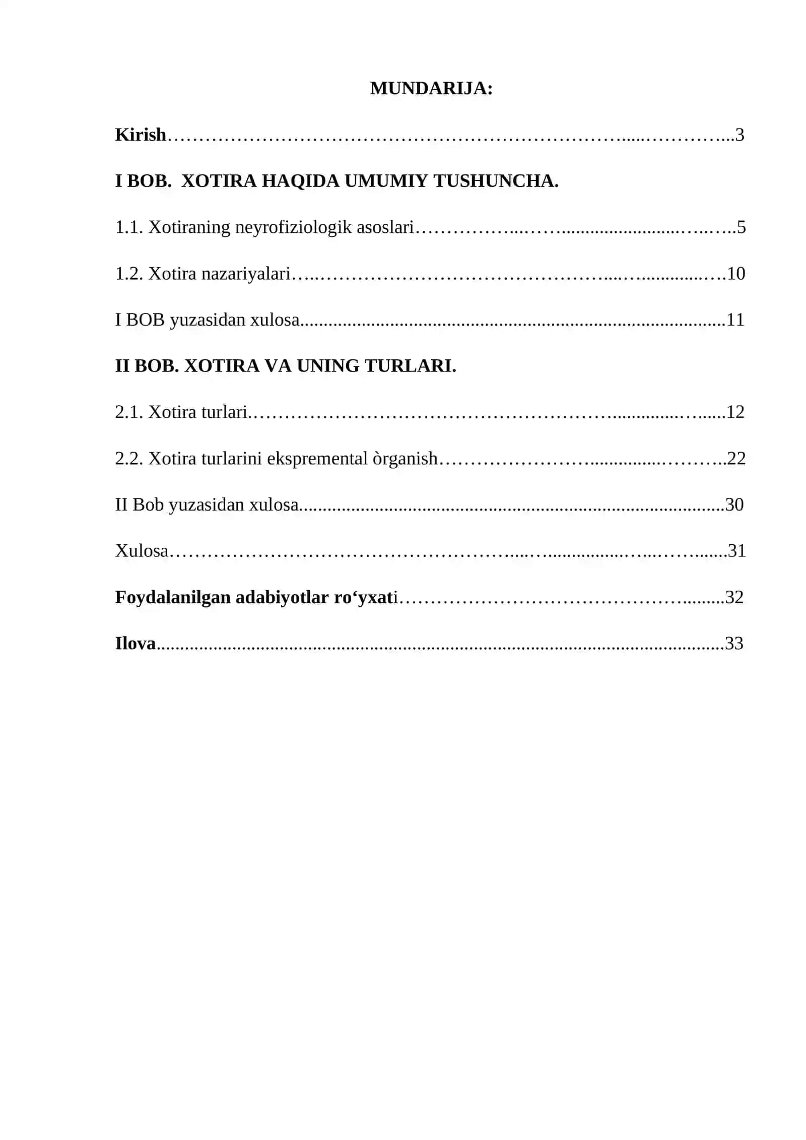 XOTIRA TURLARI 2