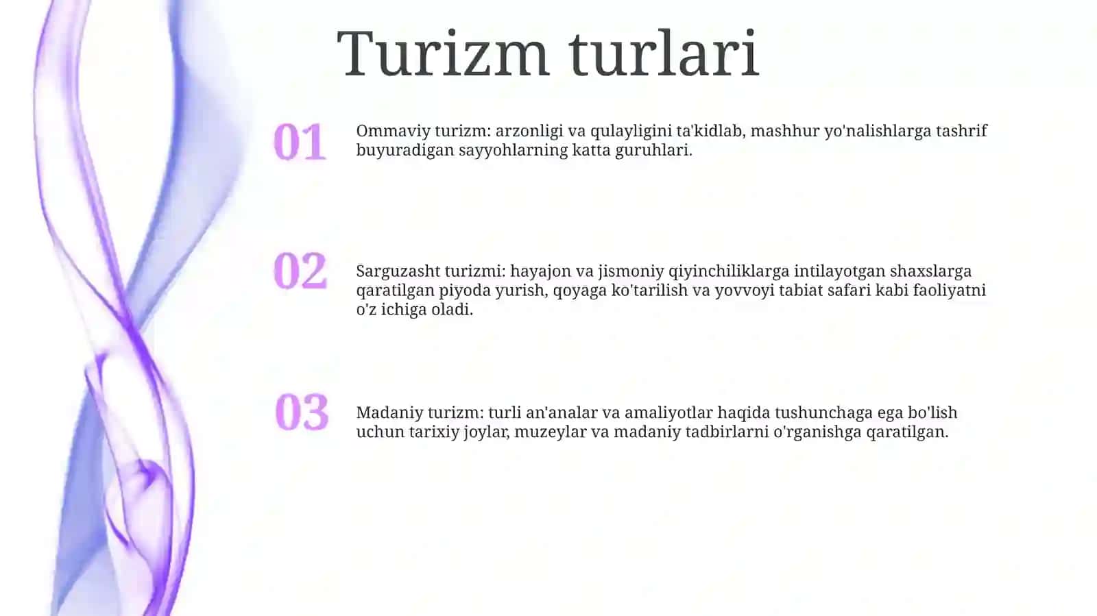 Turizm Klassifikatsiyasi 2