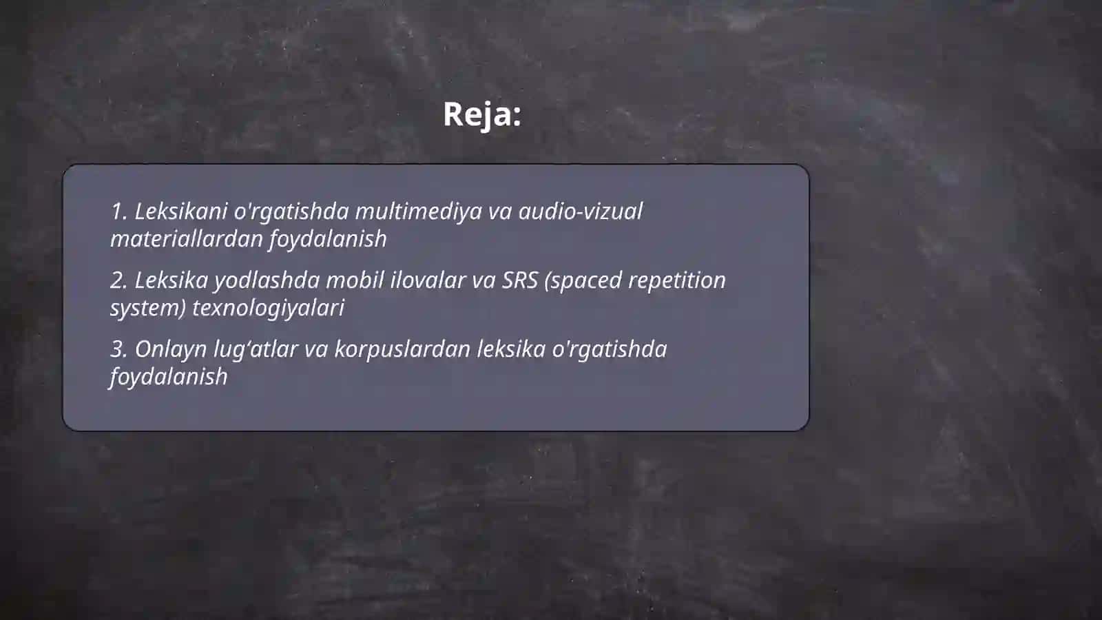 Leksikani o'rgatish 2