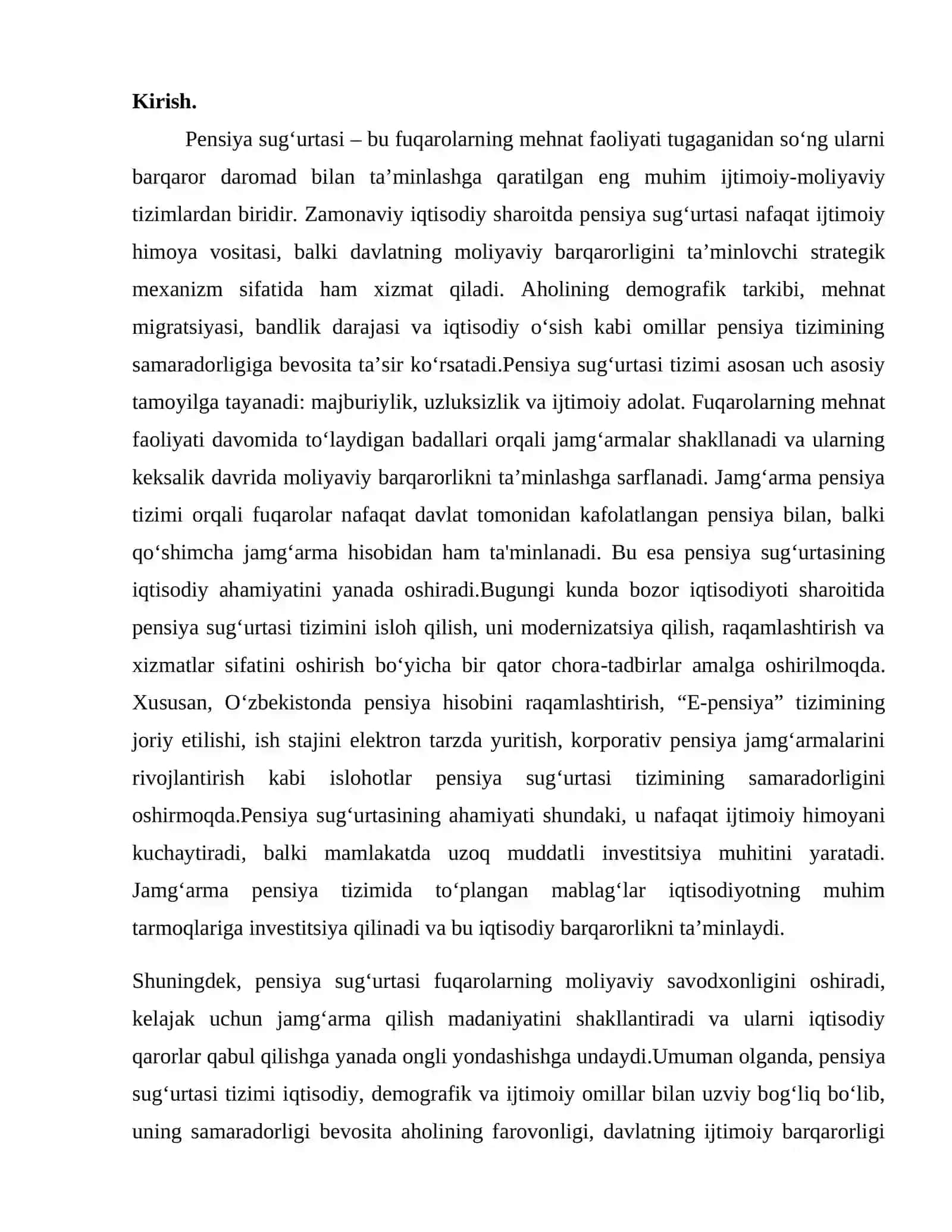 Pensiya sug‘urtasi 2