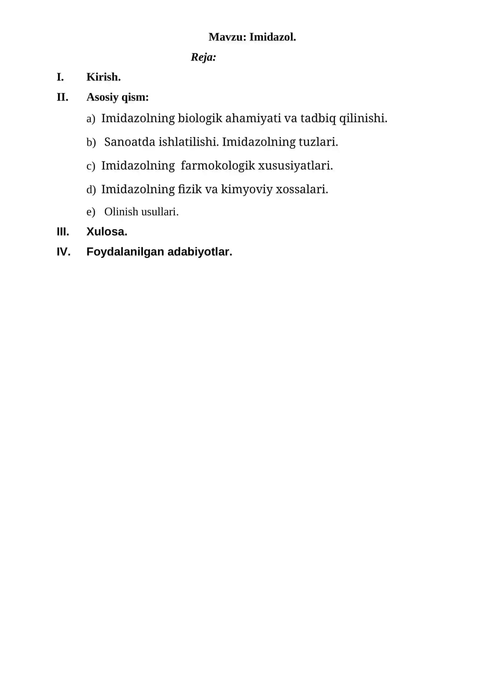 Imidazol va uning kimyoviy xossalari 2