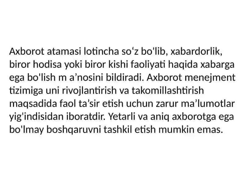 Avtomatlashtirilgan axborot tizimlari 2