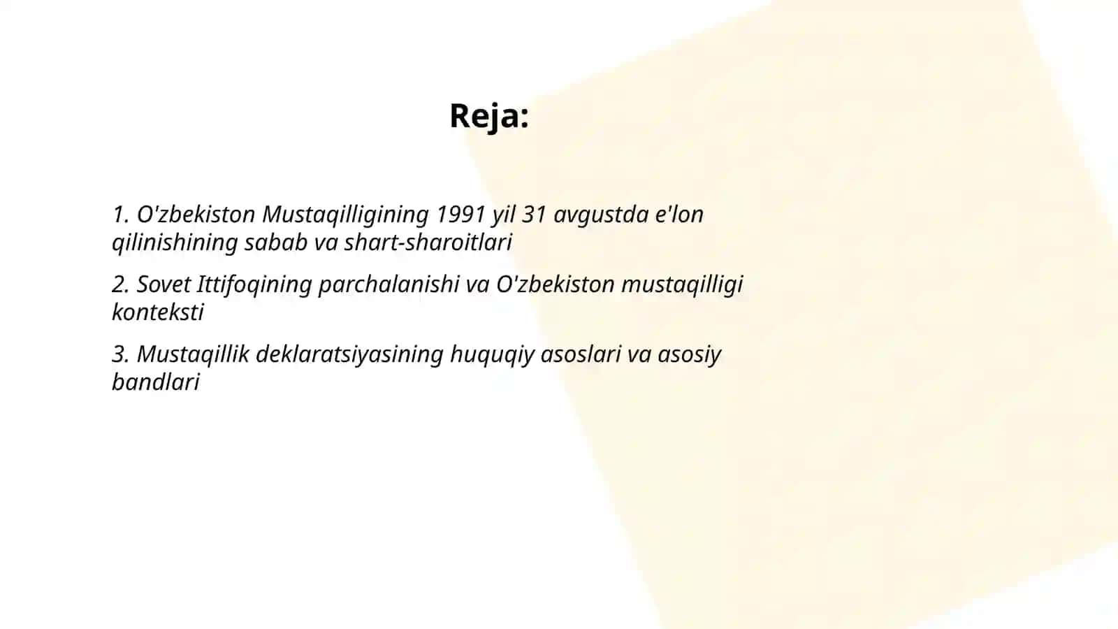 O'zbekiston Mustaqilligining e'lon qilinishi va uning tarixiy ahamiyati 2