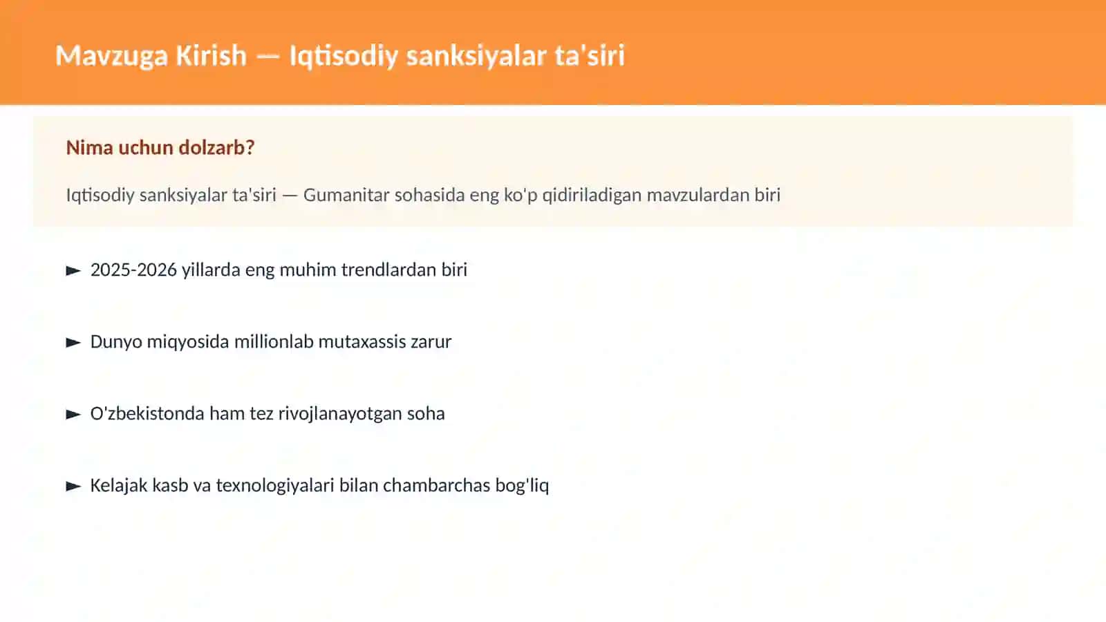 Iqtisodiy sanksiyalar ta'siri 2
