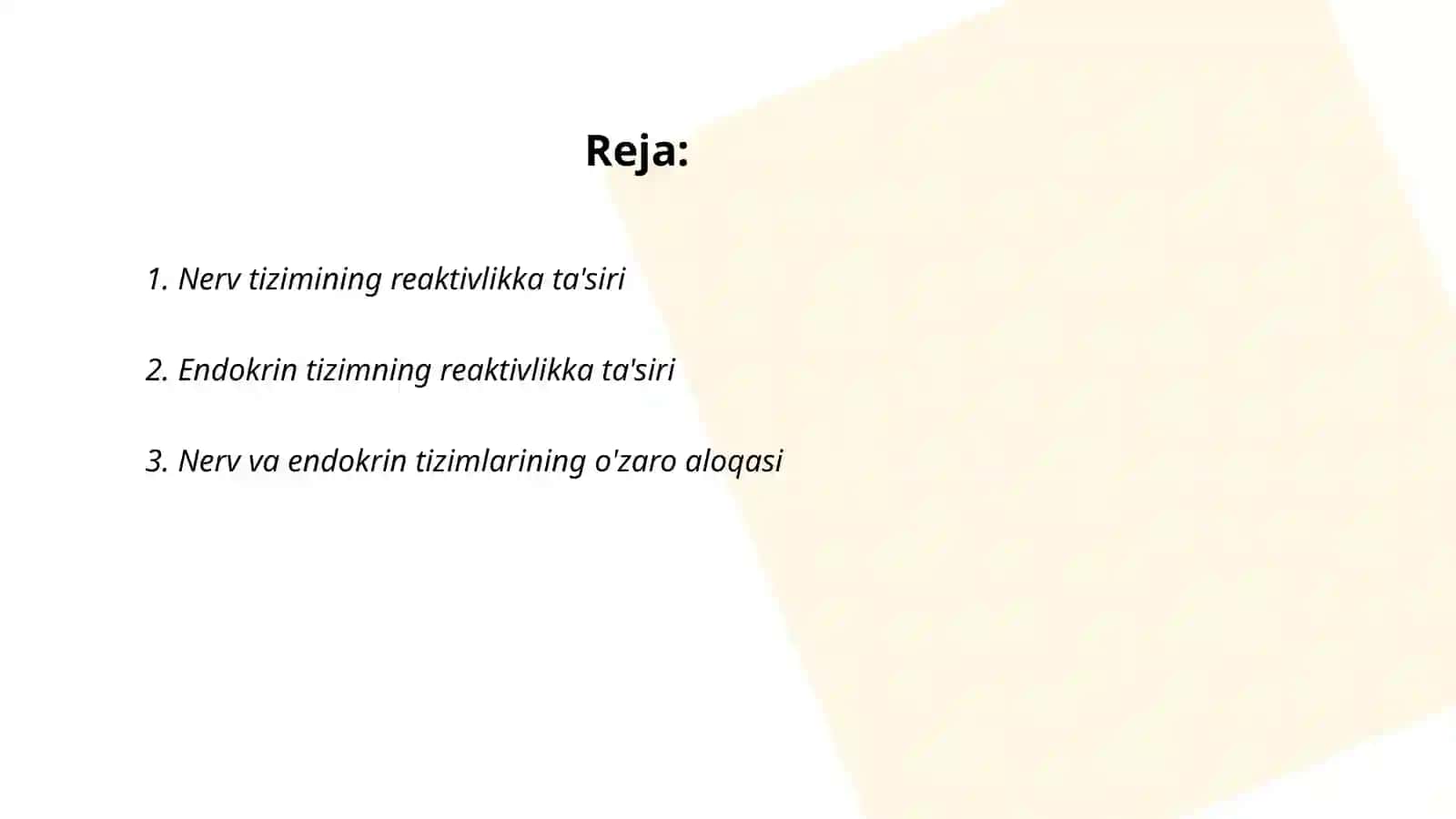 Reaktivlik va rezistentlikning shakllanishida nerv va endokrin sistemasining roli 2