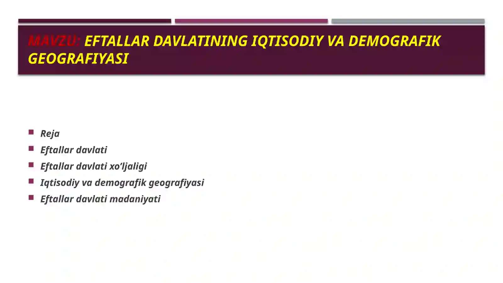 Eftallardavlatining iqtisodiy vademografikgeografiyasi 2