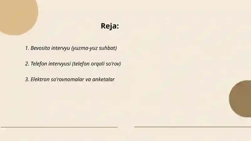 Shaxs tôgrisida malumot olish usullari 2