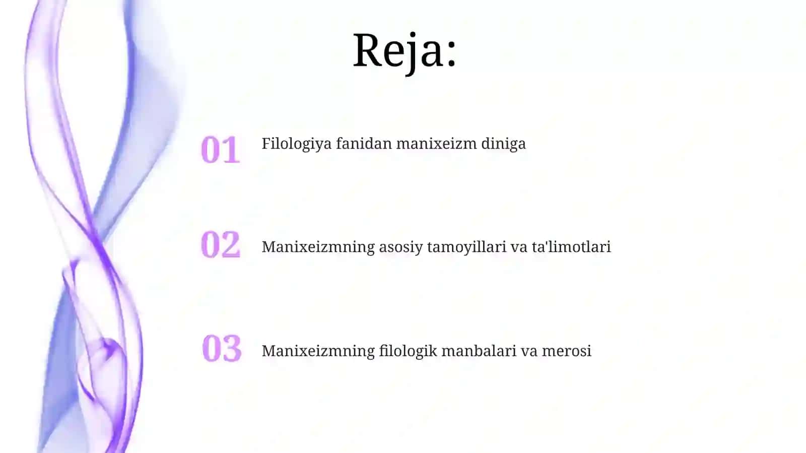 Dilshunoslik fanidan Moniylik dini 2