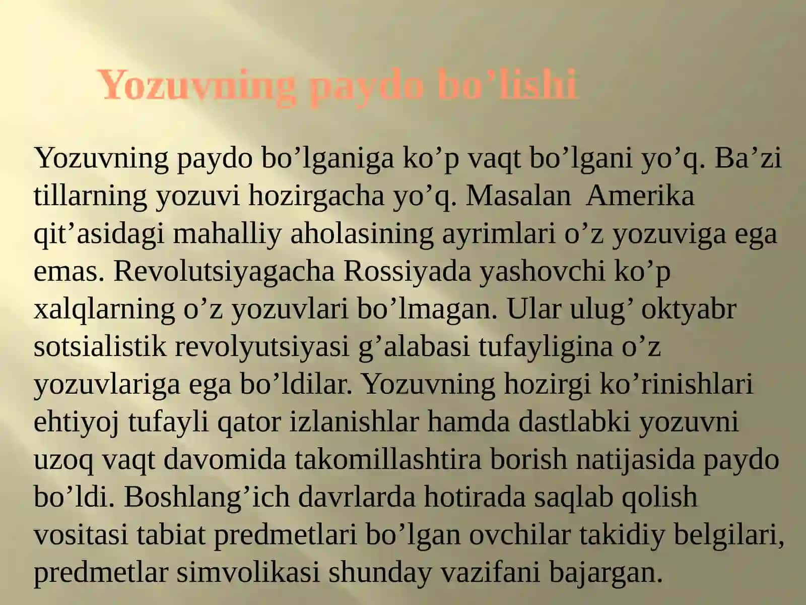 Yozuvning paydo bo’lishi 2