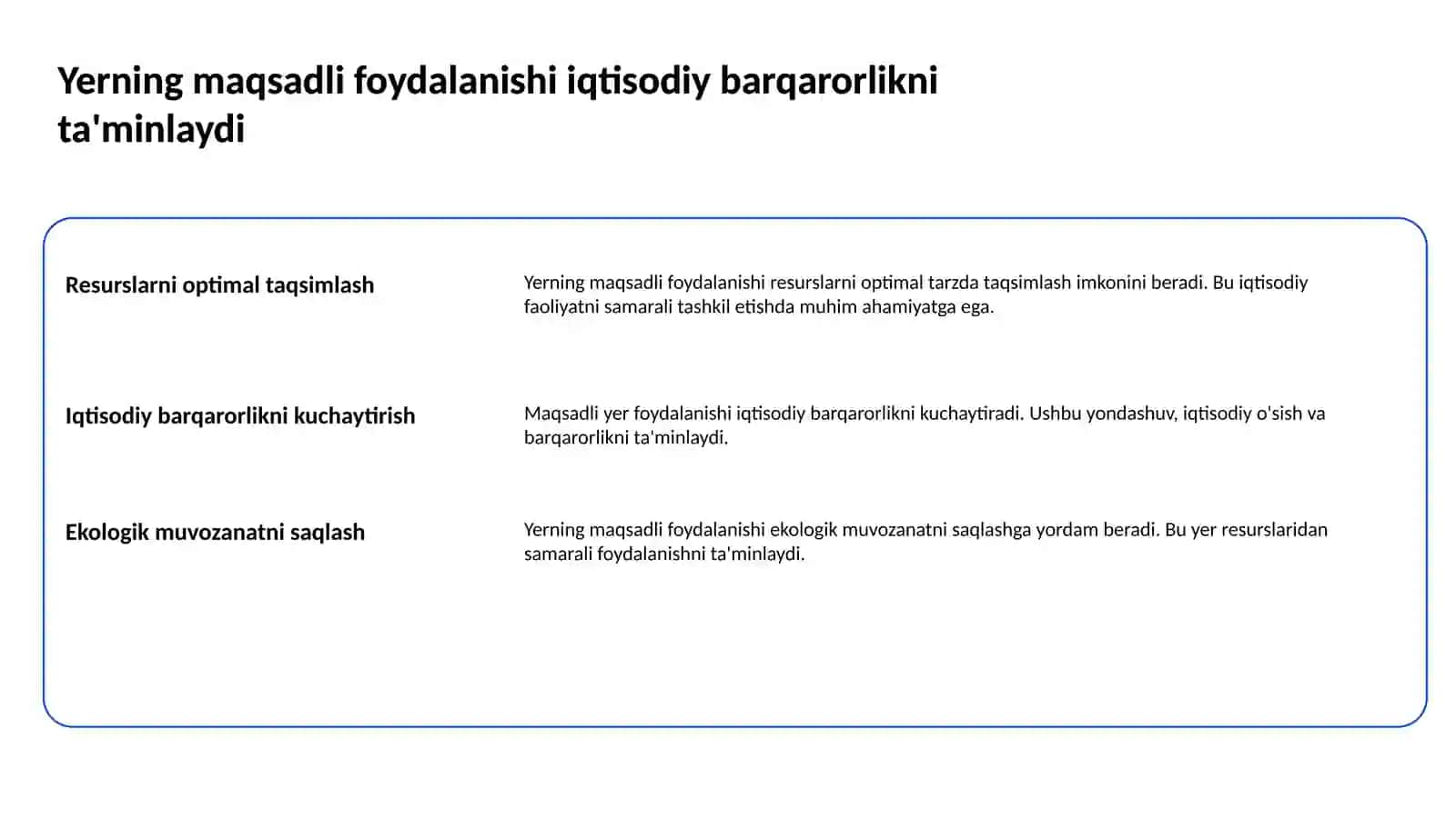 Maqsadli yerdan foydalanish 2