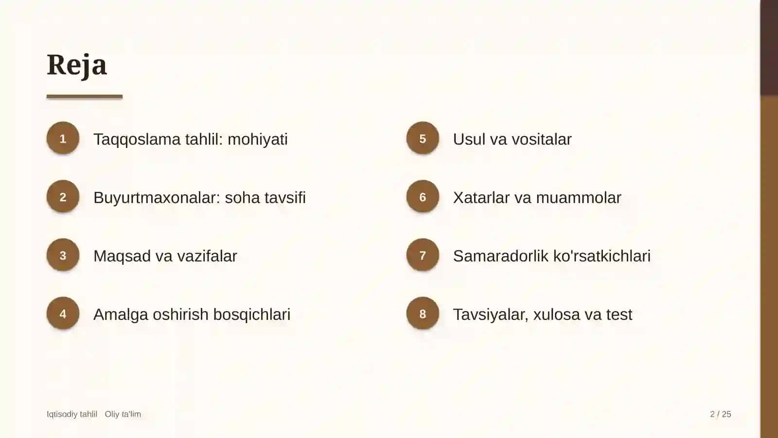 Taqqoslama tahlil: mohiyati 2