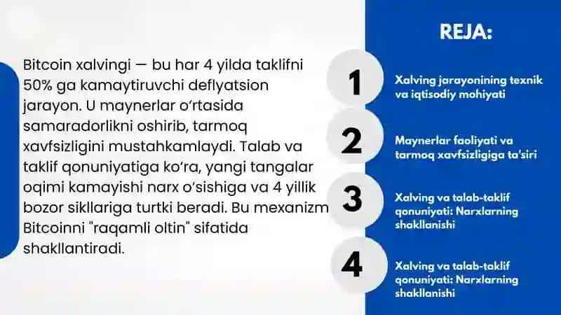 BITKOINDA HAVING JARAYONI VA UNING NARXLARGA TASIRI. 2