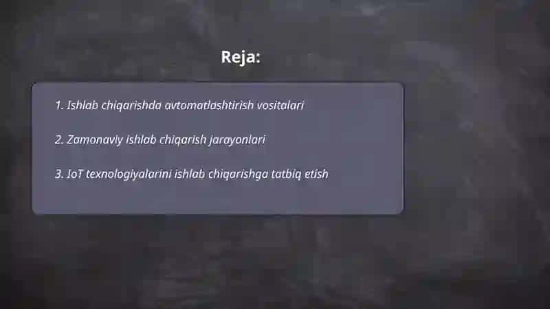 Ishlab chiqarishda avtomatlashtirish vositalari 2