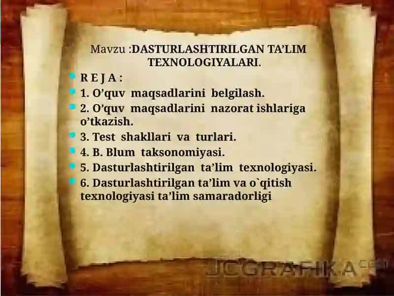 Dasturlashtirilgan ta’limtexnologiyalari 2