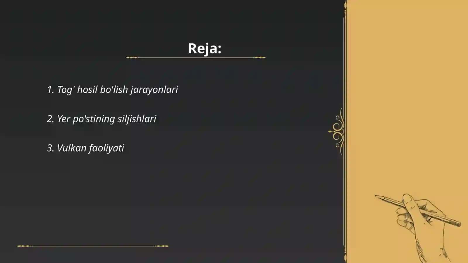Tog' hosil bo'lish jarayonlari 2