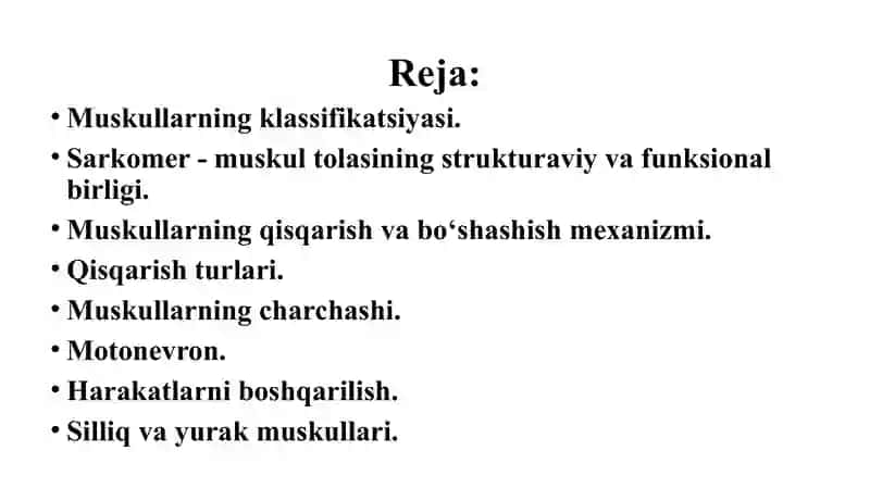 Muskullar fiziologiyasi 2