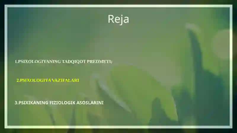 Psixologiya VAZIFALARI 2