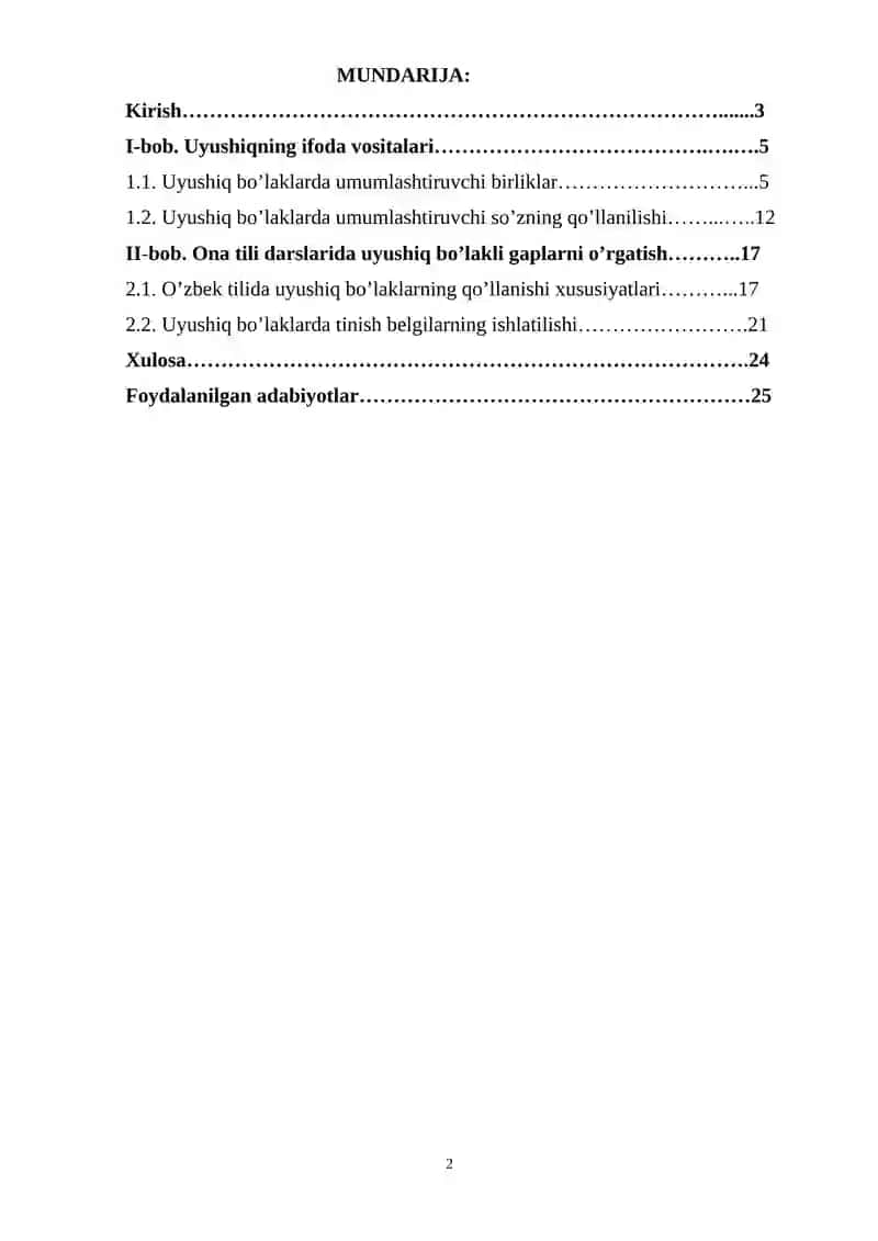 O'zbek tilida uyushiqlik hodisasi tadqiqi 2