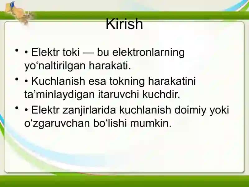 Elektr toki va kuchlanish 2