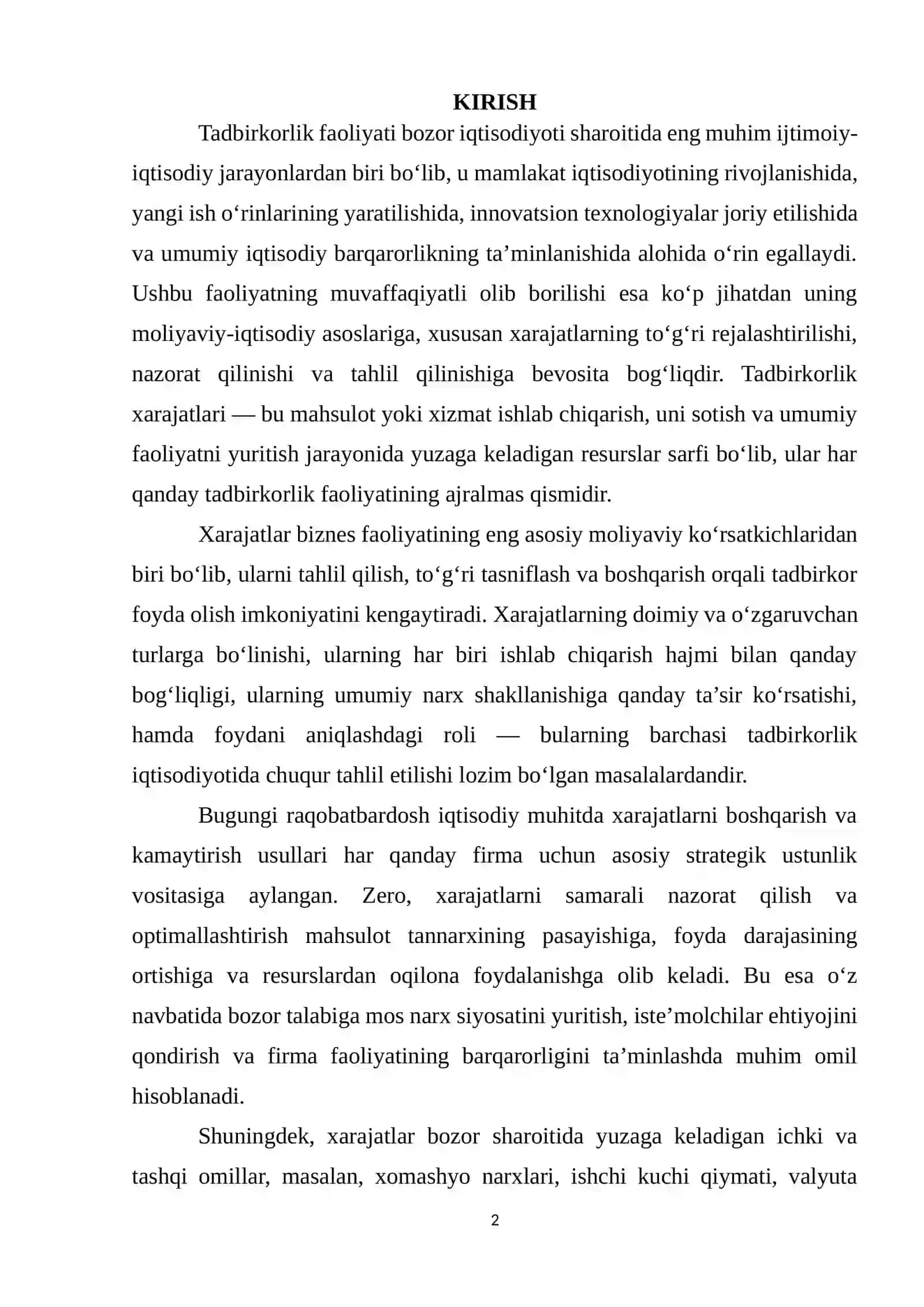 TADBIRKORLIK XARAJATLARI 2