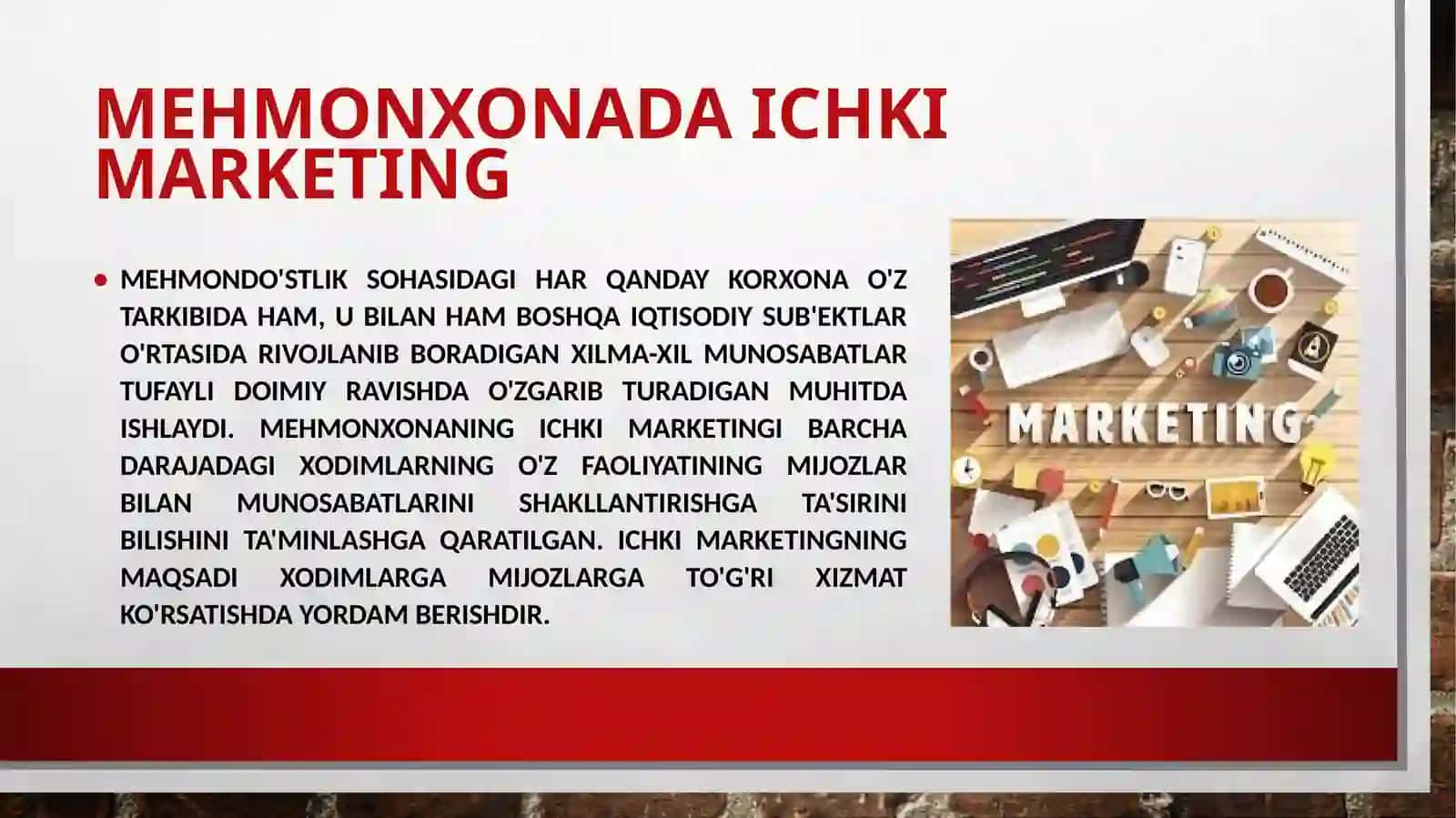 Mehmonxonada ichki marketing 2