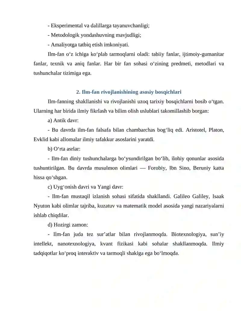 ILMIY BILIMLARNING METODOLOGIK ASOSLARI 2