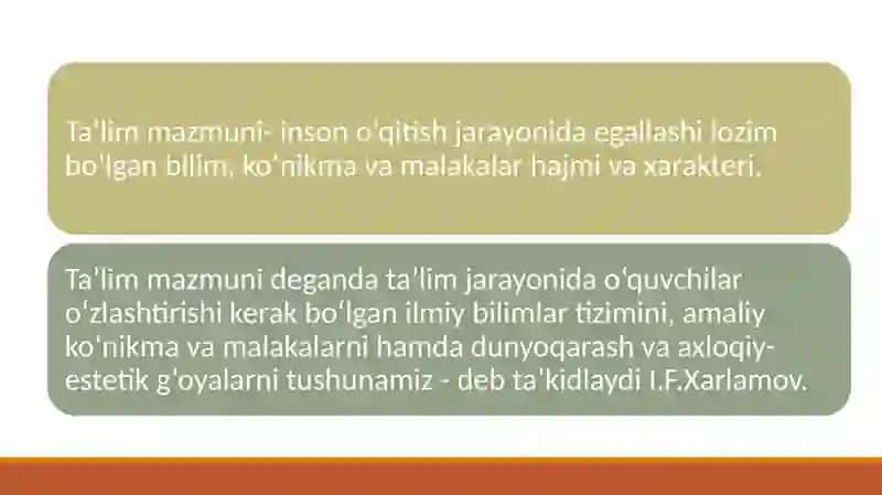 PEDAGOGIK FANLARNI O‘QITISH MAZMUNI 2