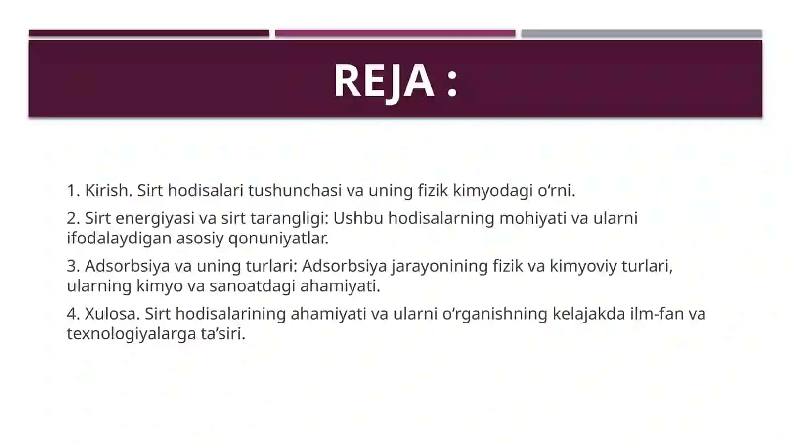 Sirt hodisasini fizik kimyosi haqida 2