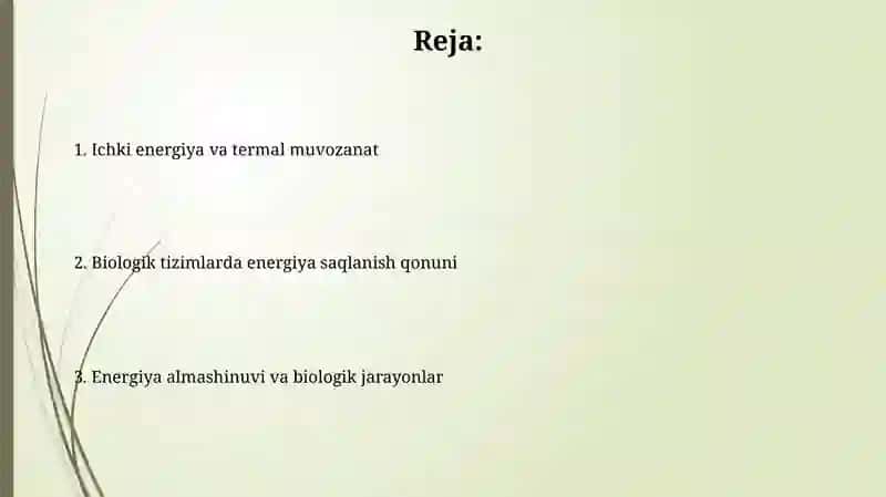 Ichki energiya va termal muvozanat 2