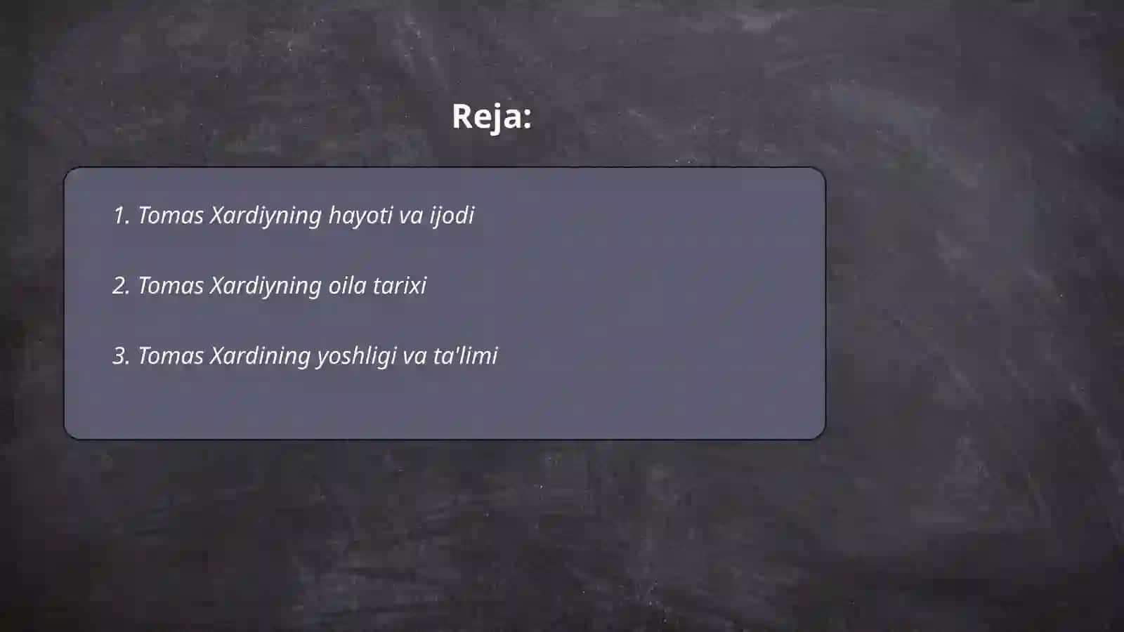 Tomas Xardiyning hayoti va ijodi 2