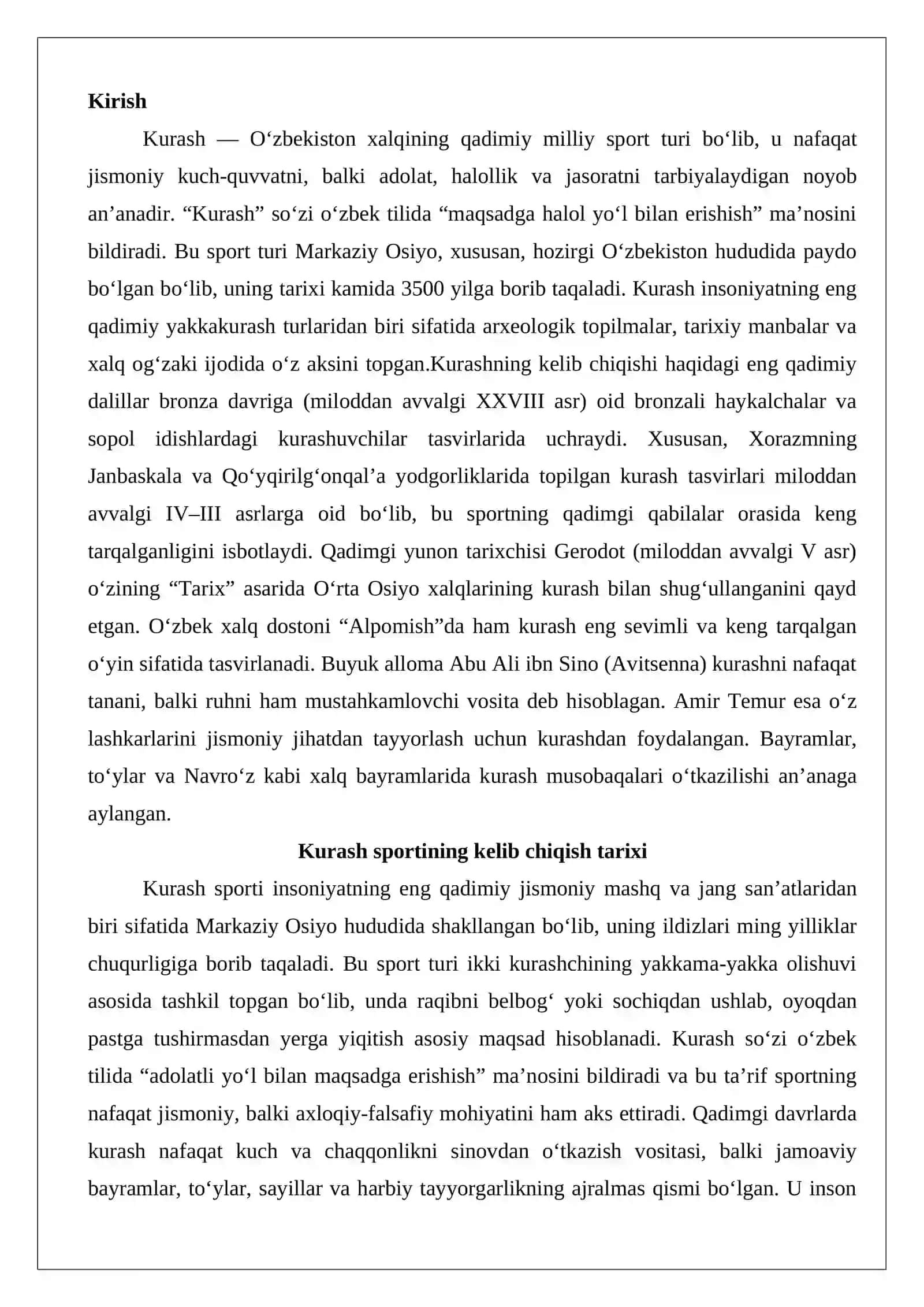 Kurash turining kelib chiqish tarixi va dastlabki qoidalari 2