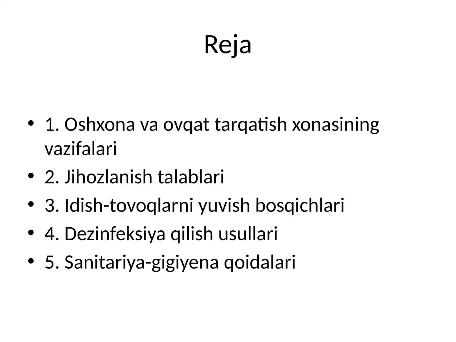 Oshxona va ovqat tarqatish xonasini jihozlanishi 2