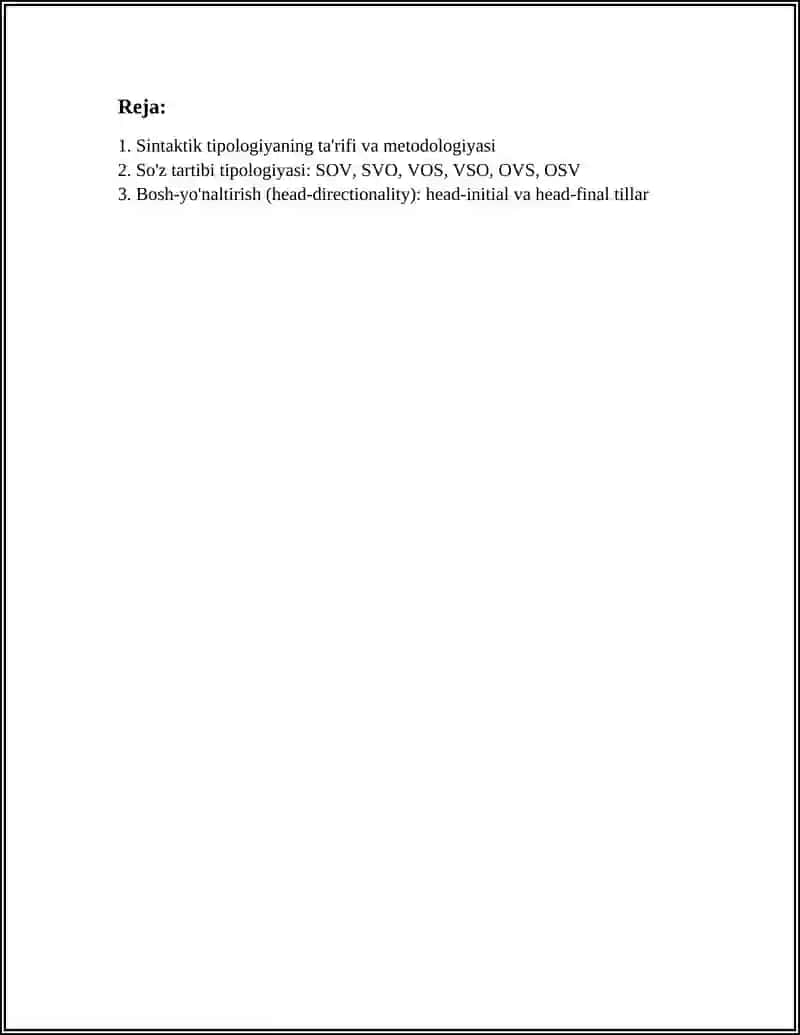SINTAKTIK TIPOLOGIYA 2