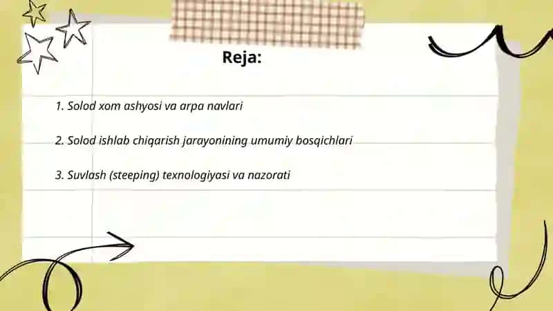 Solod ishlab chiqarish texnalogiyasi 2